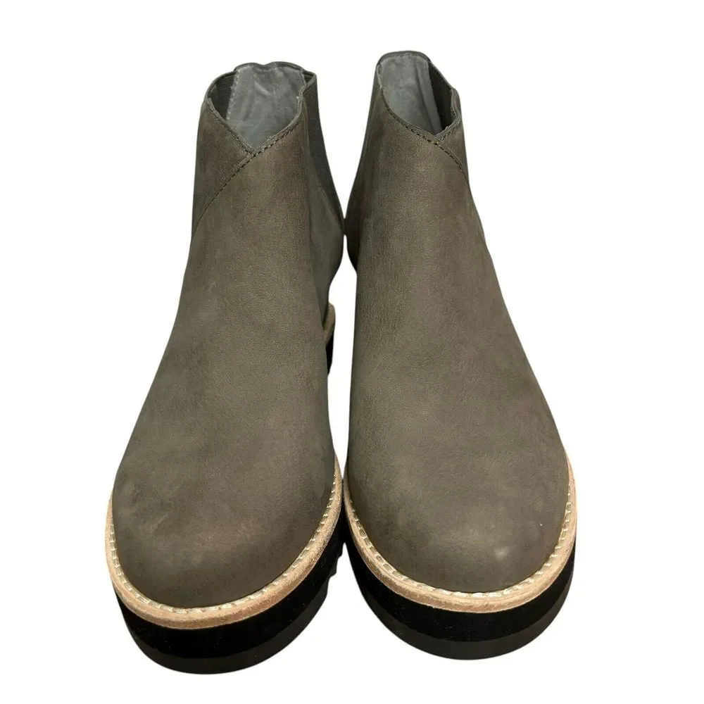 NEW $250 Sz 6.5 Women Eileen Fisher Caddy Nubuck Leather Chelsea‎ Wedge Boots - Picture 5 of 11
